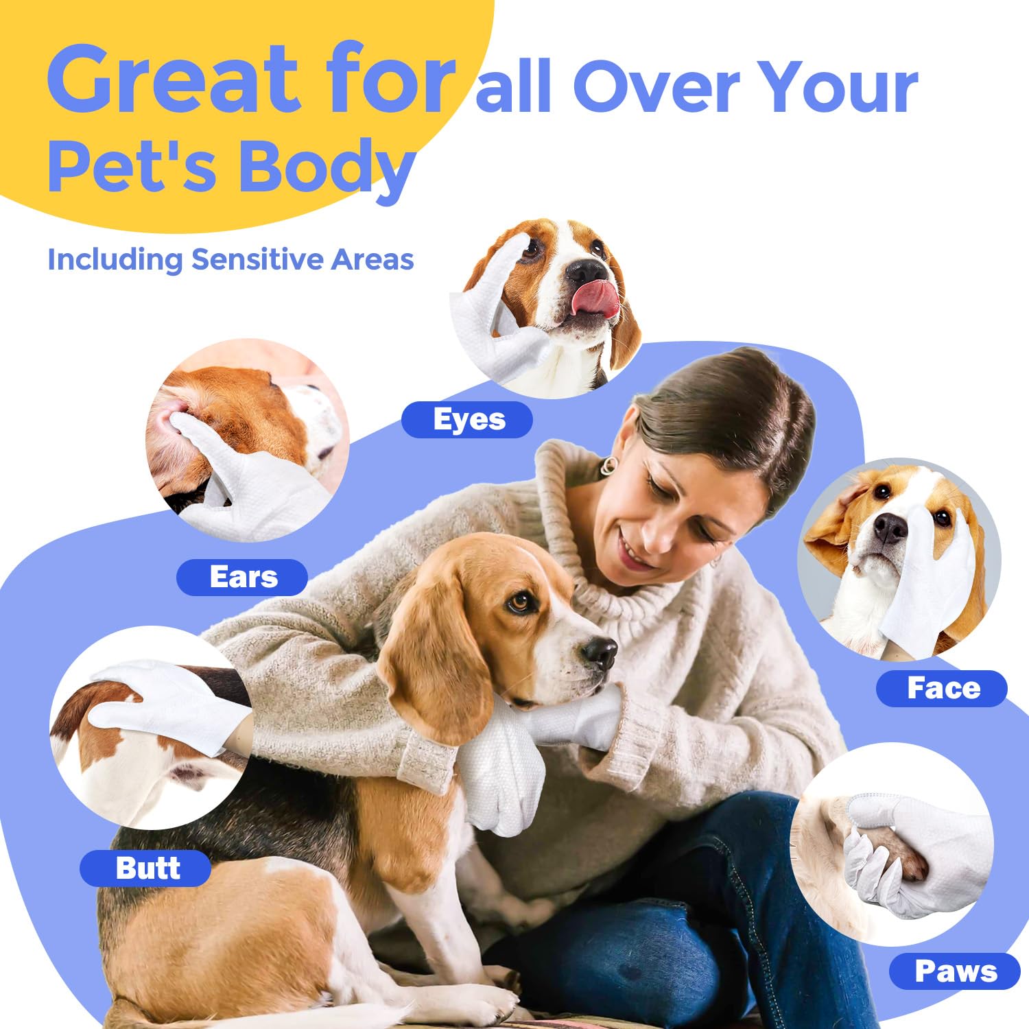 PUPMATE wipes show a thick, durable texture for effective cleaning
