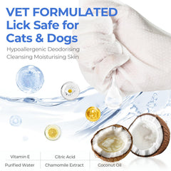 PUPMATE Glove Wipes texture close-up highlights dense, tear-resistant material for easier cleaning.