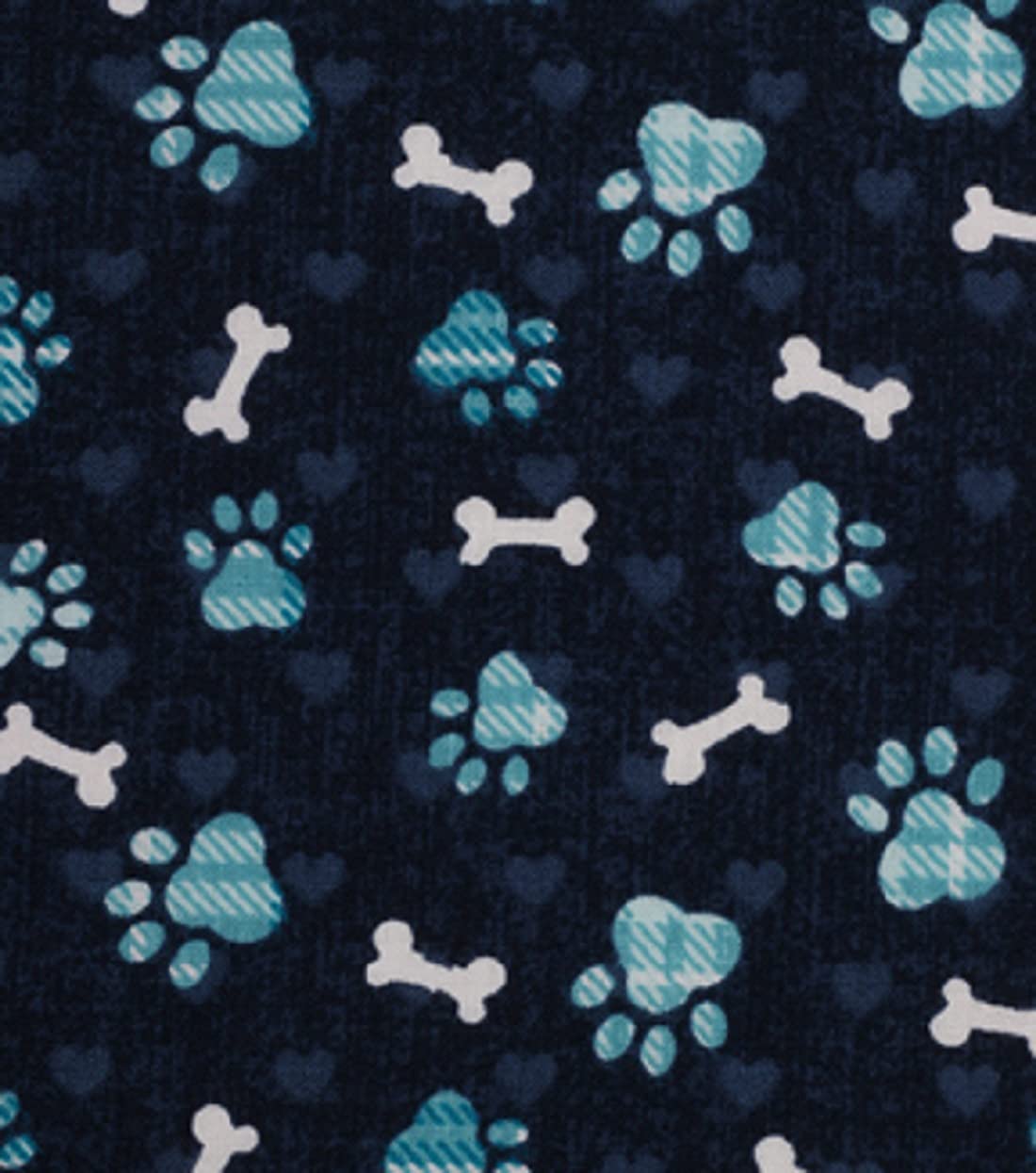 Puppy Bumpers Blue Paw Prints neck-measure view highlights proper sizing