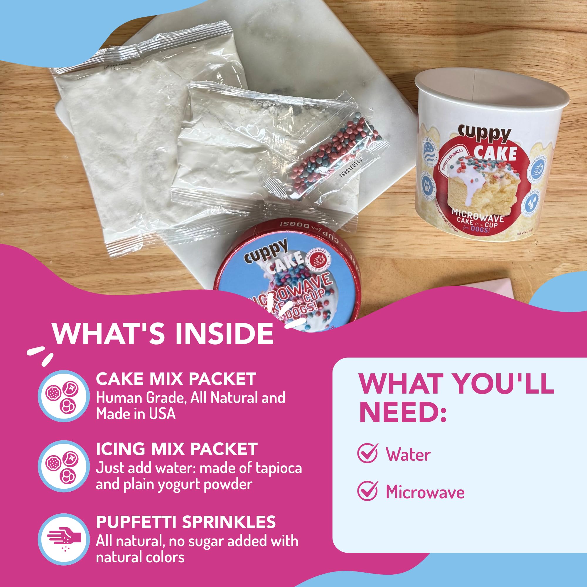 Puppy Cake Cuppy Cake two-pack for easy dog birthday parties