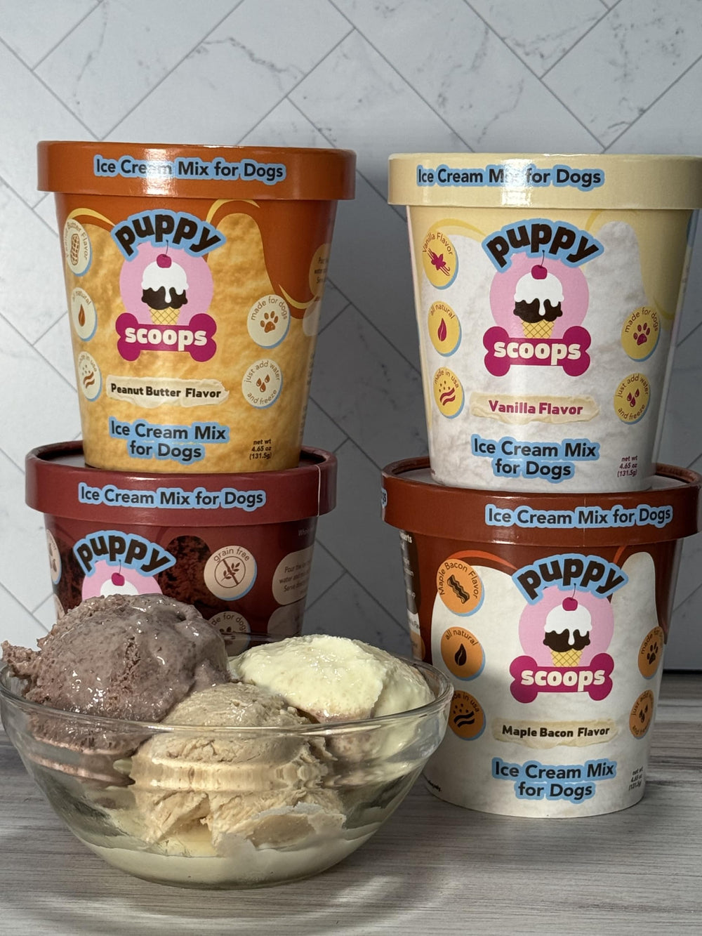 Puppy Scoops just-add-water preparation for easy at home treats