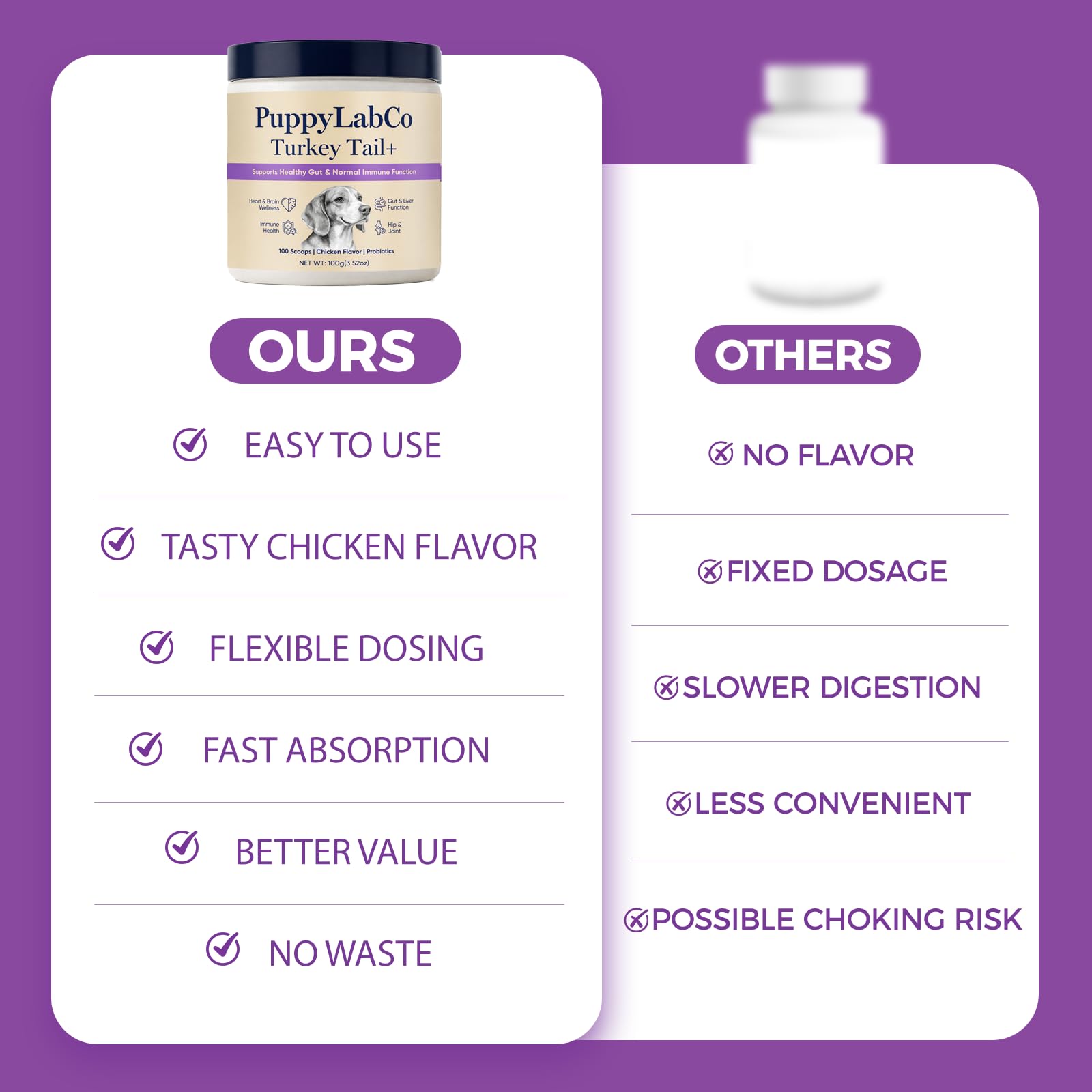 PuppyLabCo dog meal served with supplement powder for easier feeding.