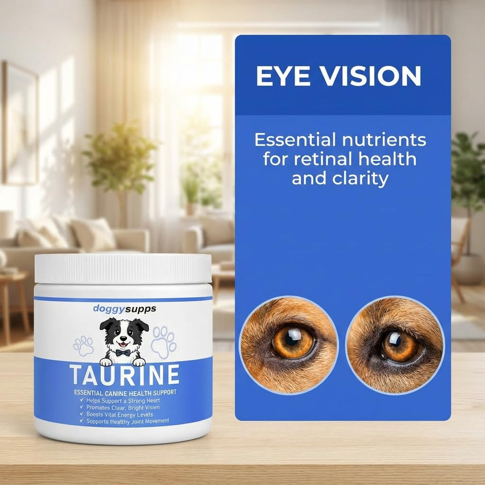 PuppyLabCo Taurine powder mixed with dry food for convenient feeding