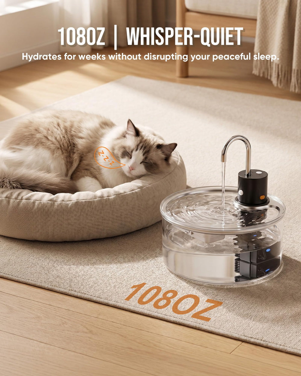 PuppySpout continuous flow mode provides steady water when plugged in