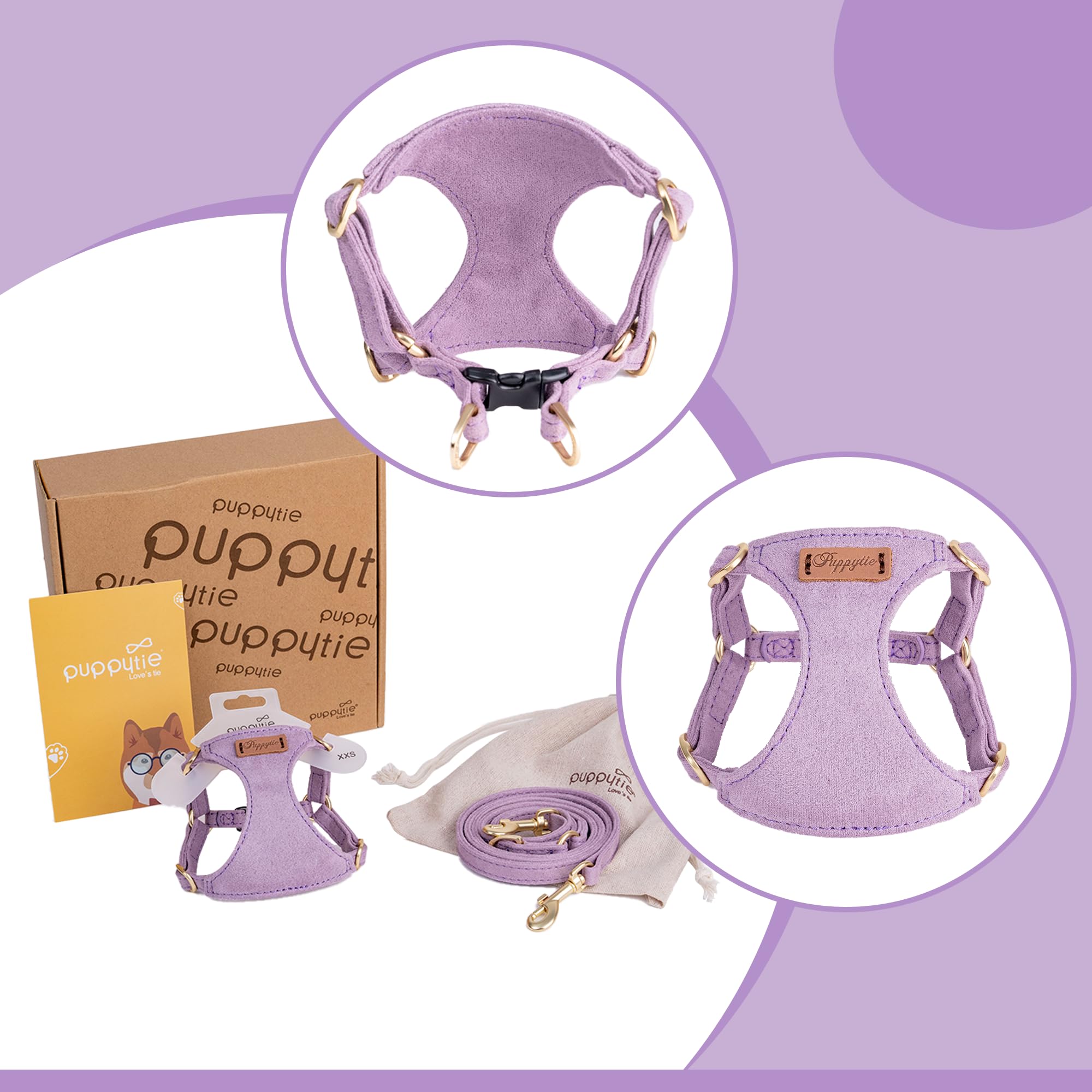 Puppytie No Pull XS fabric close-up featuring soft breathable material.
