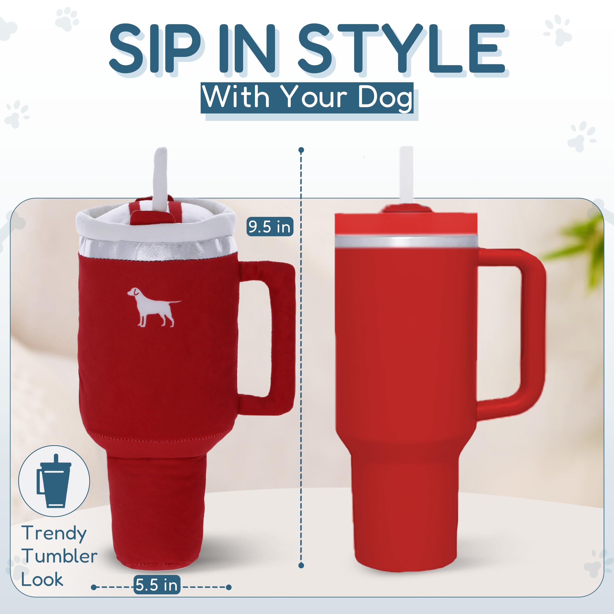 PUPROAR Pup Cup 9-5 inch plush tumbler toy suited for dogs of all sizes