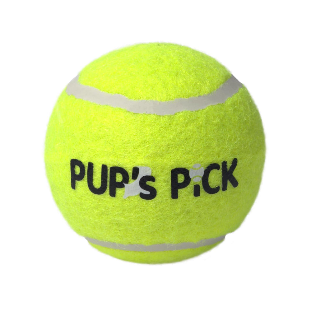 Pup's Pick pink squeaky tennis ball ideal for fetch and play sessions