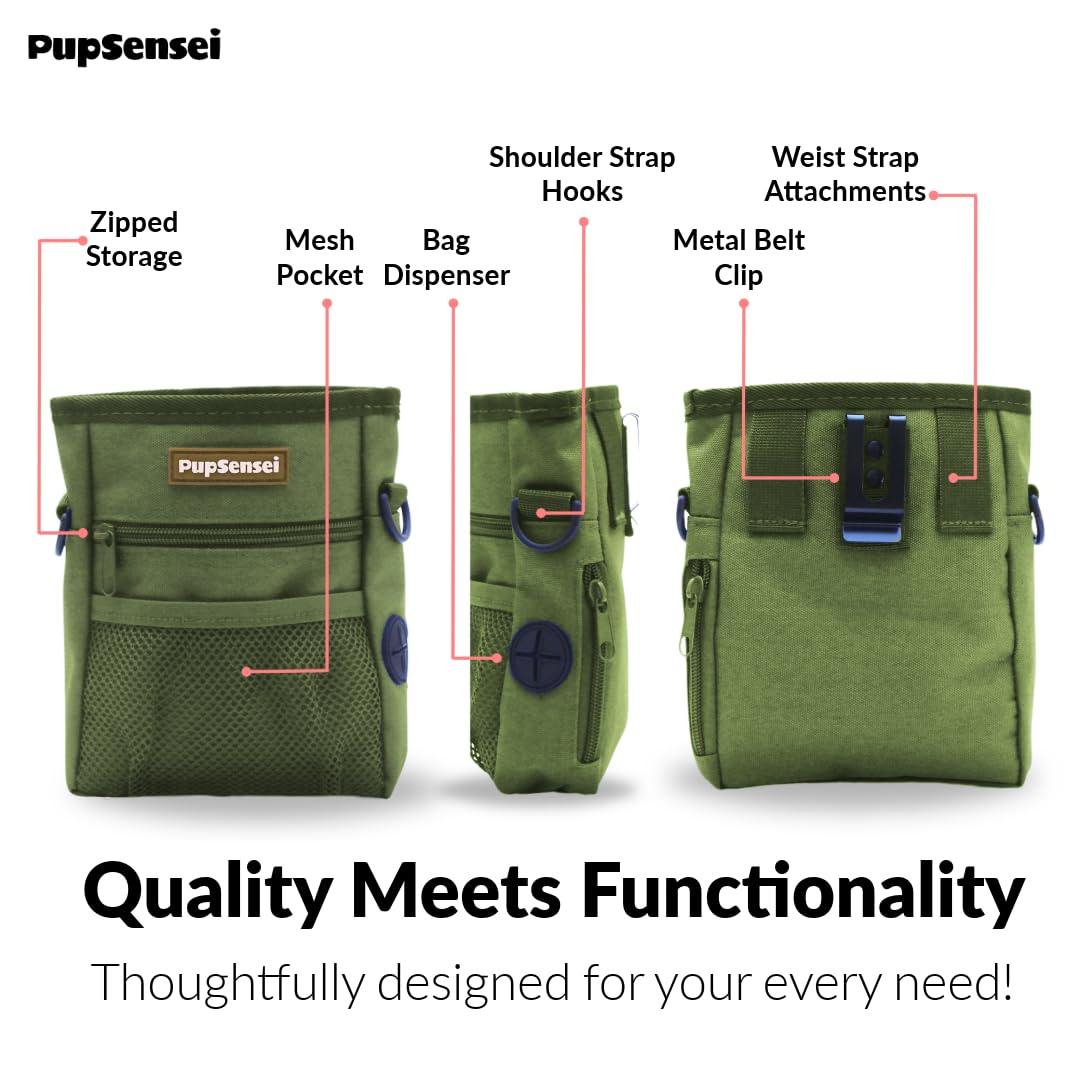 PupSensei army-green design blends with gear for outdoor training