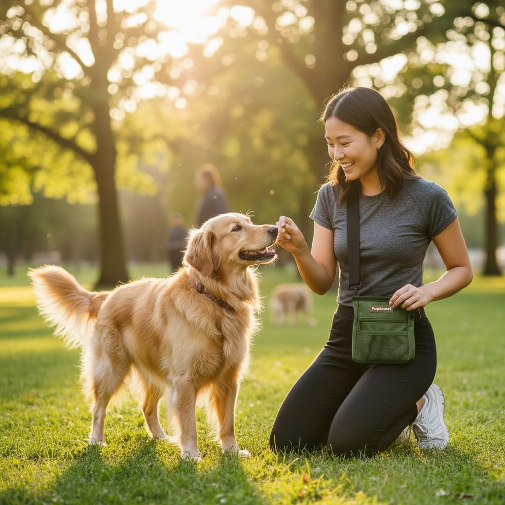 PupSensei pouch with secure belt clip and strap for hands-free training