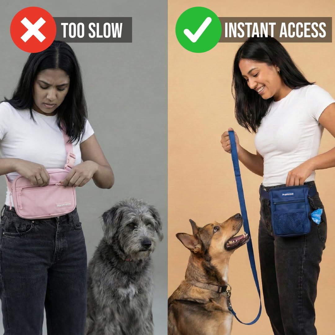 PupSensei poop bag dispenser adds tidy waste management on walks.