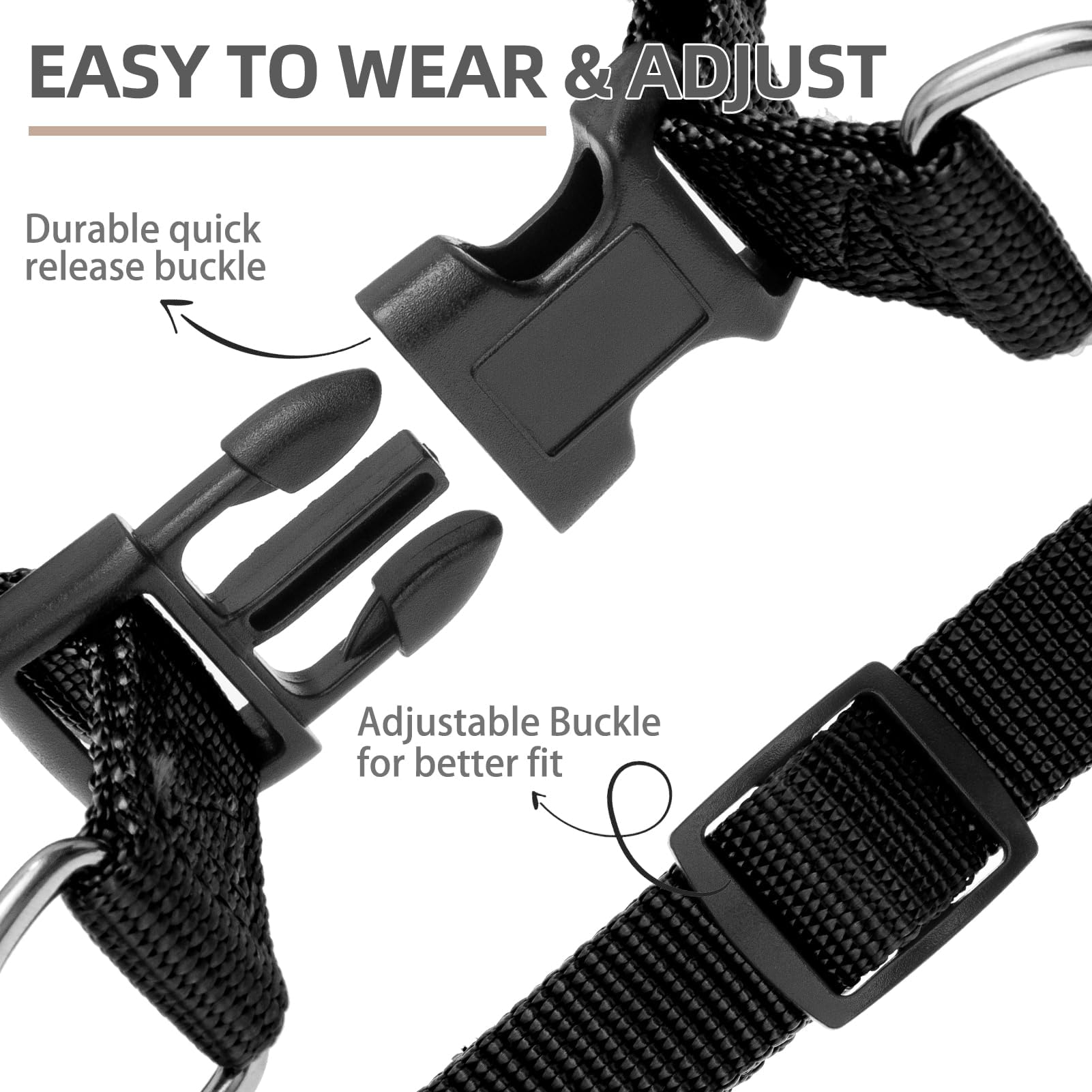 PUPTECK durable nylon webbing with smooth surface for daily use.