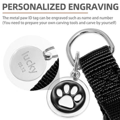 PUPTECK ID tag with DIY engraving and paw design.