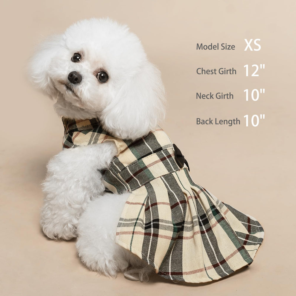 PUPTECK Size chart for the plaid dress helps pick the right fit.