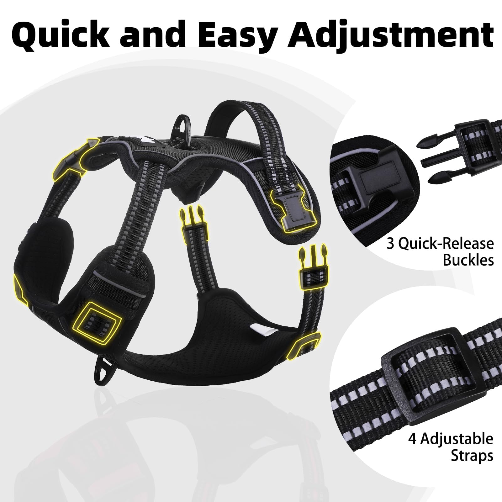 PUPTECK Breathable mesh padding keeps dogs cool and comfy.