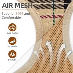 PUPTECK plaid-pattern harness beige side view for stylish daily walks