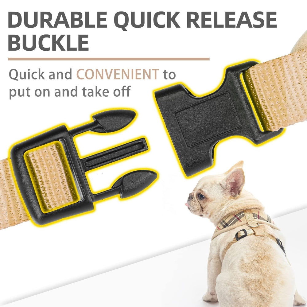 PUPTECK quick-release buckle harness beige for easy on/off