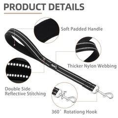 PUPTECK reflective dog leash red 2-5ft for versatile outdoor strolls.