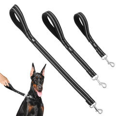 PUPTECK reflective short dog leash red 1ft padded handle for comfortable control.