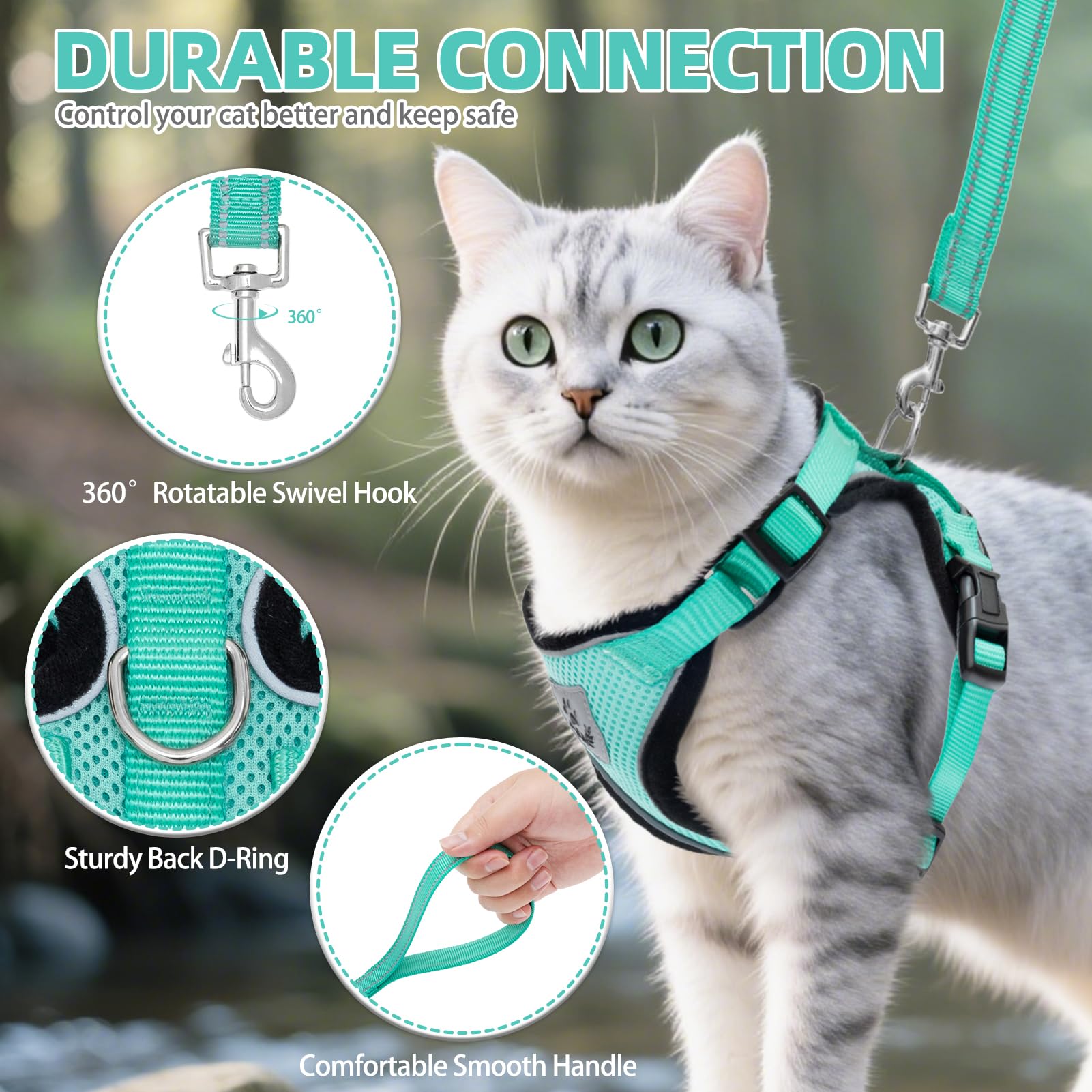 PUPTECK soft breathable mesh fabric keeps cats cool