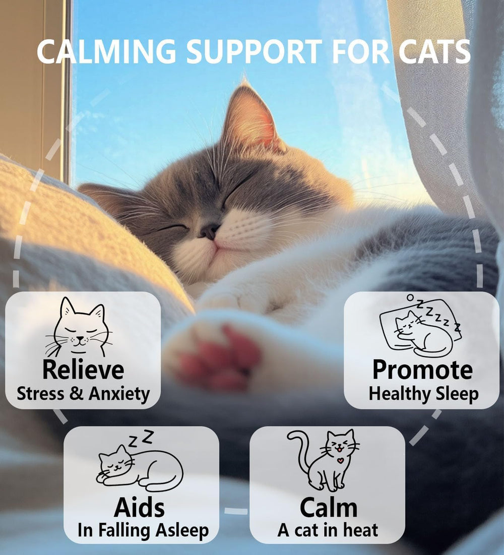 PuPulse Calming Drops bottle pour demonstrates simple dosing for anxious felines.