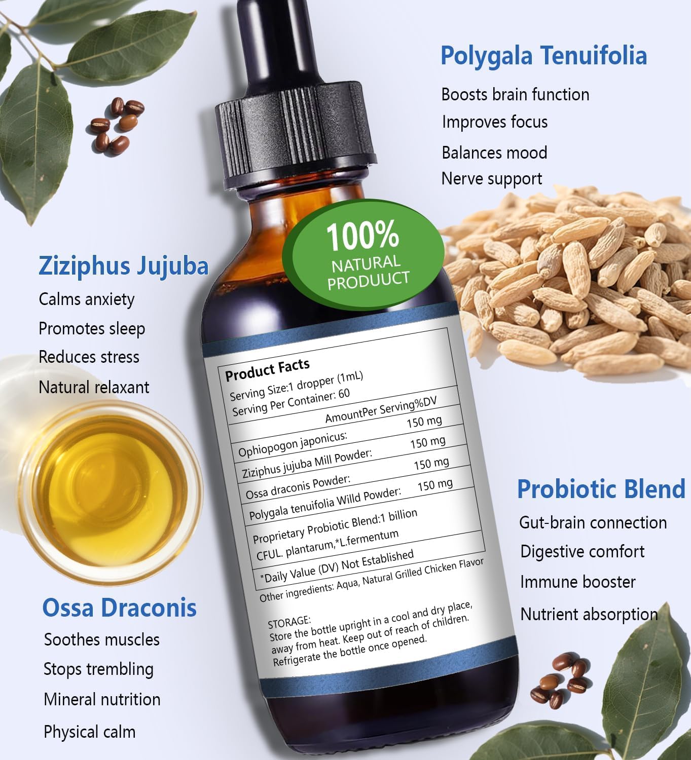 PuPulse Calming Drops cat relaxed portrait highlights soothing, non-sedative support.