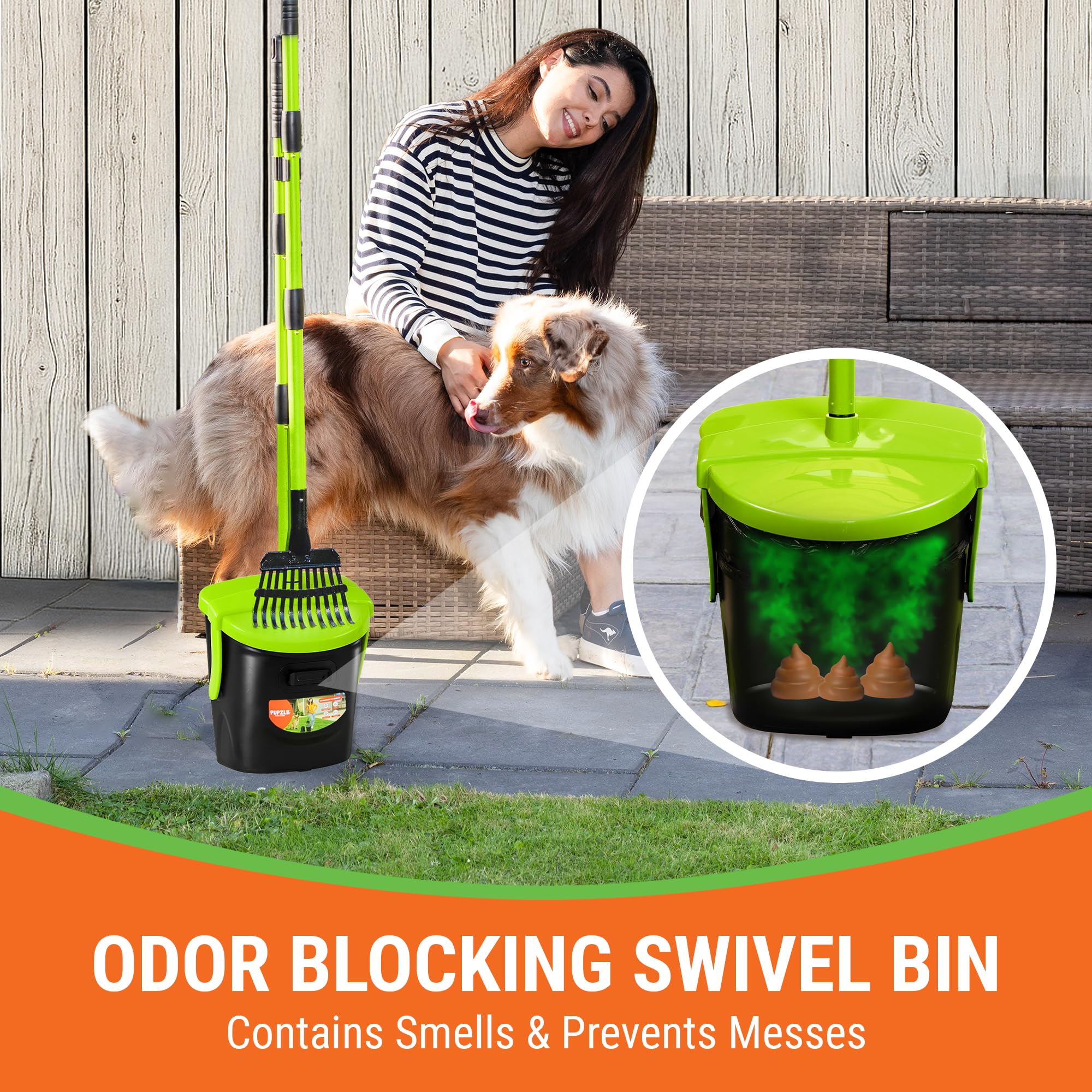 Pupzle bag attachment with drawstring bags for simple disposal