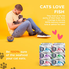 Pure Cravings Flakes Salmon Consommé plate highlights omega-3 rich seafood for a shiny coat.