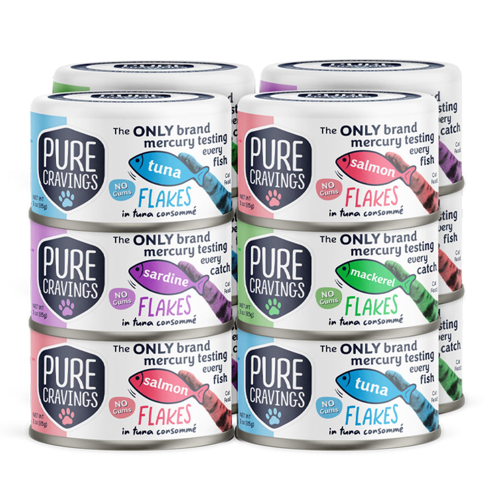 Pure Cravings Flakes Tuna Consommé bowl showing grain-free, hydrating meal.