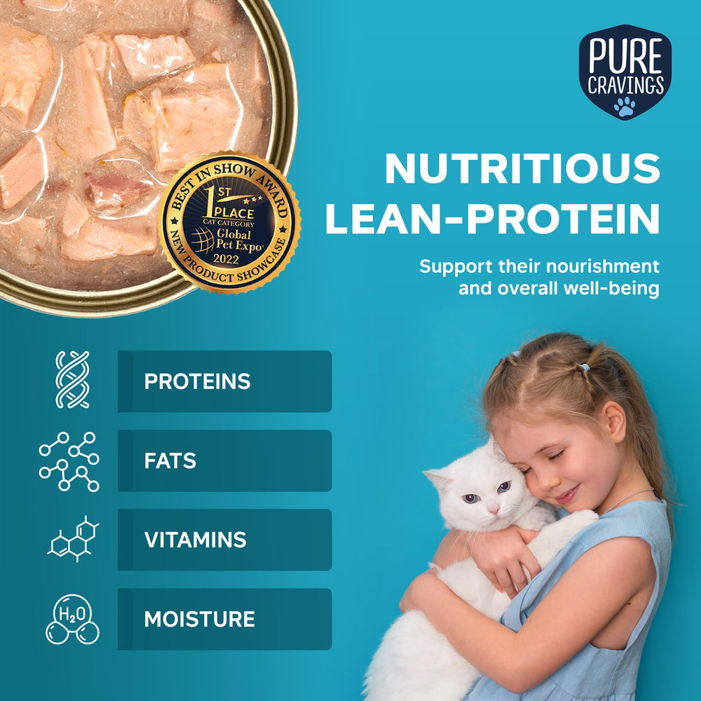 Pure Cravings lean-protein cat food ingredients for balanced nourishment.