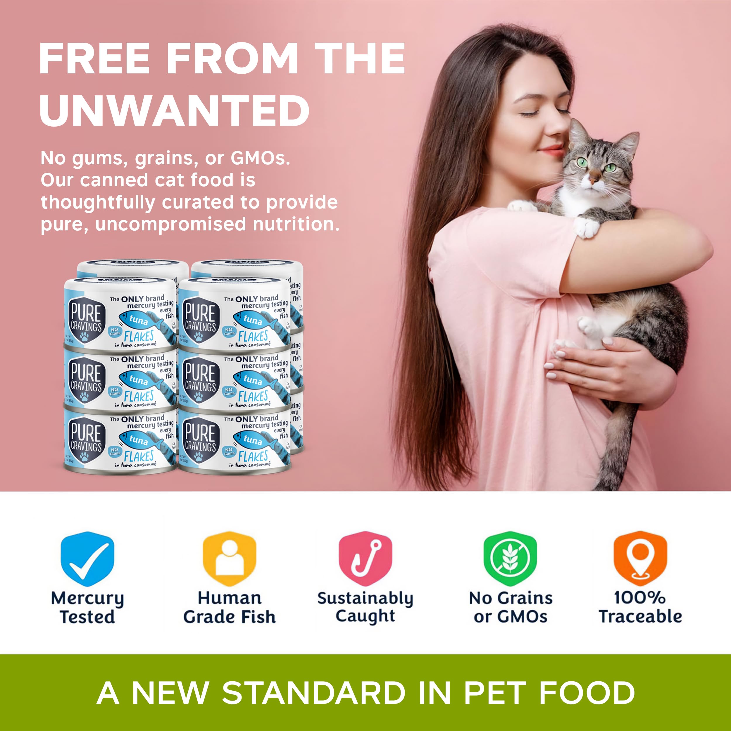 Pure Cravings omega-3 formula supports healthy skin and coat.