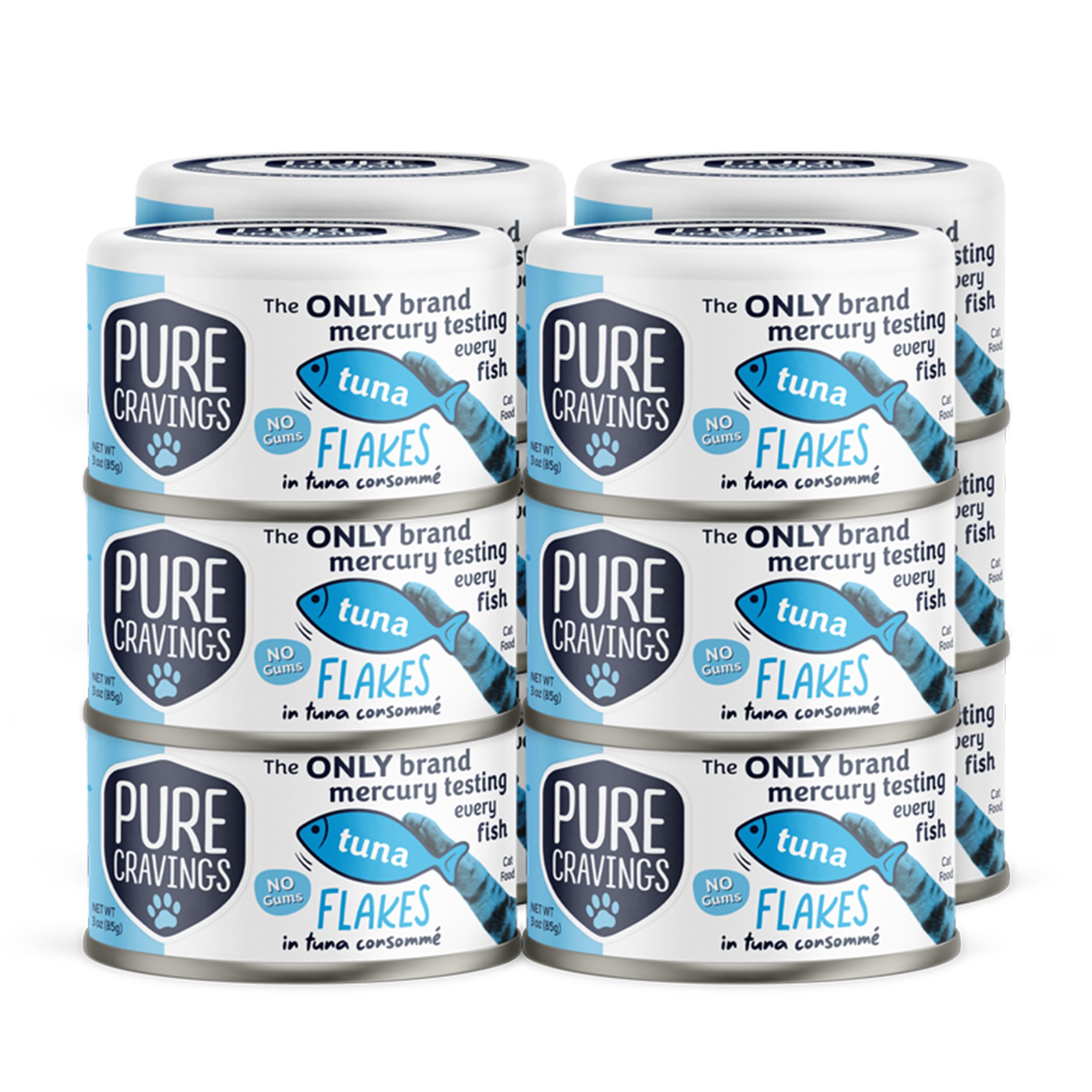 Pure Cravings tuna flake consommé can showcases premium ingredients for cats.