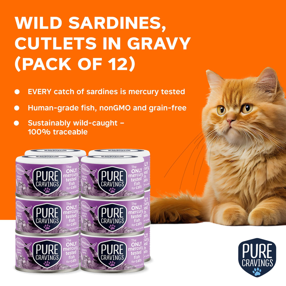 Pure Cravings-wet-cat-food-closeup-can: rich gravy enhances aroma and appeal for cats.