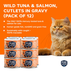 Pure Cravings tuna and salmon cutlets for cats with lean protein