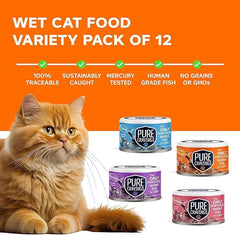 Pure Cravings salmon flavor wet cat food can, rich aroma attracts cats during meals