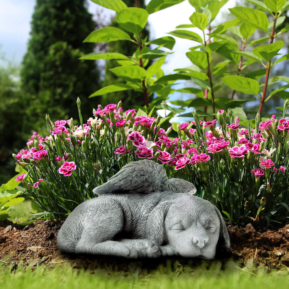 Pure Garden pet memorial sculpture in resin offers durable outdoor display.