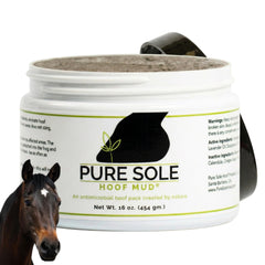 Pure Sole Hoof Mud application shows easy spreading for routine hoof care.