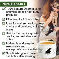 Pure Sole Hoof Wax shown as a malleable texture ready for crack filling.