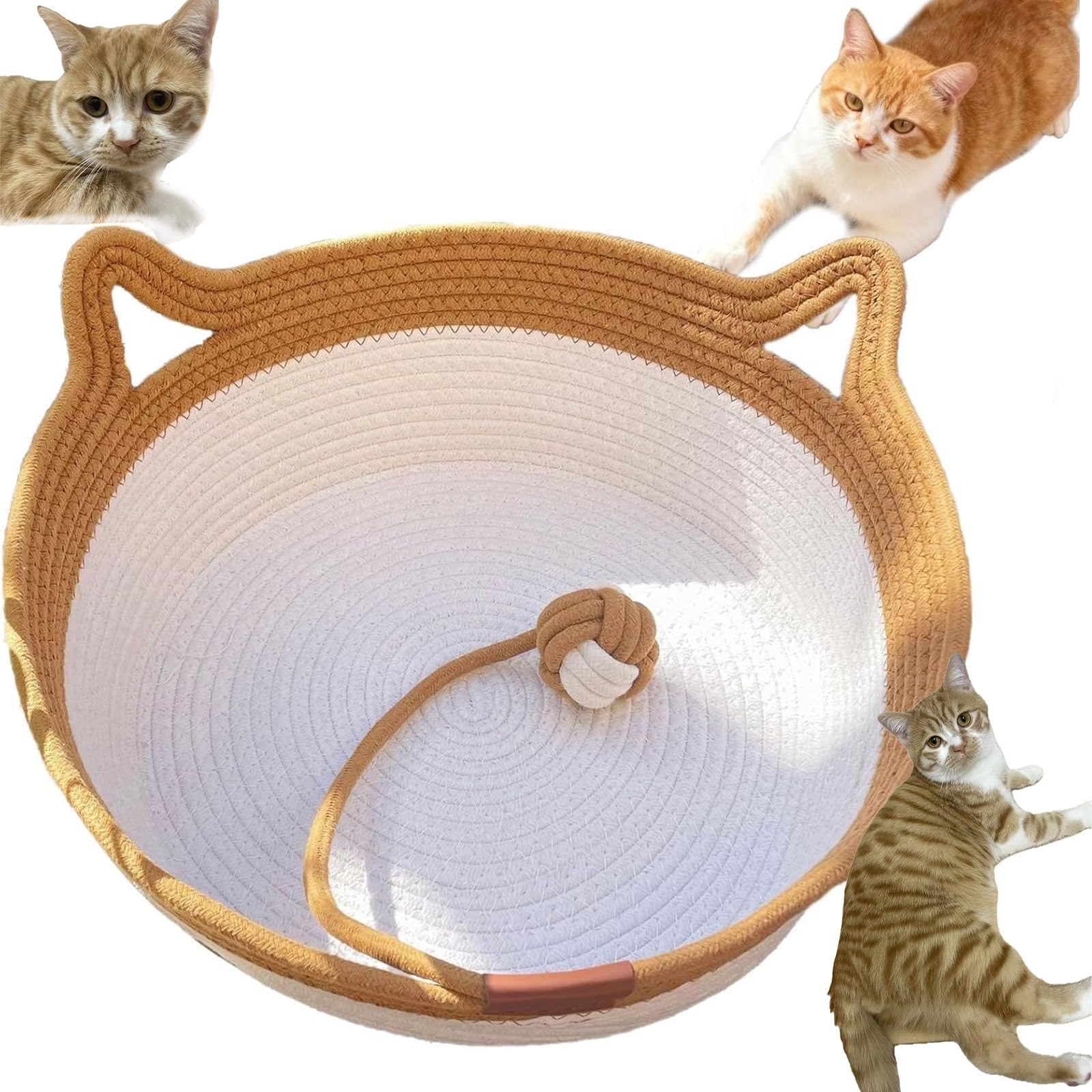 Pureadee round cat bed with cushion offering cozy nesting for indoor cats