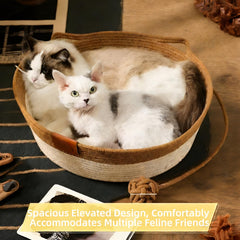 Pureadee scratchable rope cat bed with built in play element