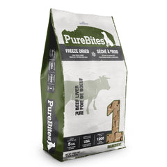 PureBites beef freeze-dried treats bag closeup, protein-rich USA-made reward for training