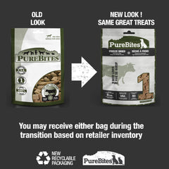 PureBites beef freeze-dried treats raw-beef-liver detail, showing 1-ingredient purity for dogs