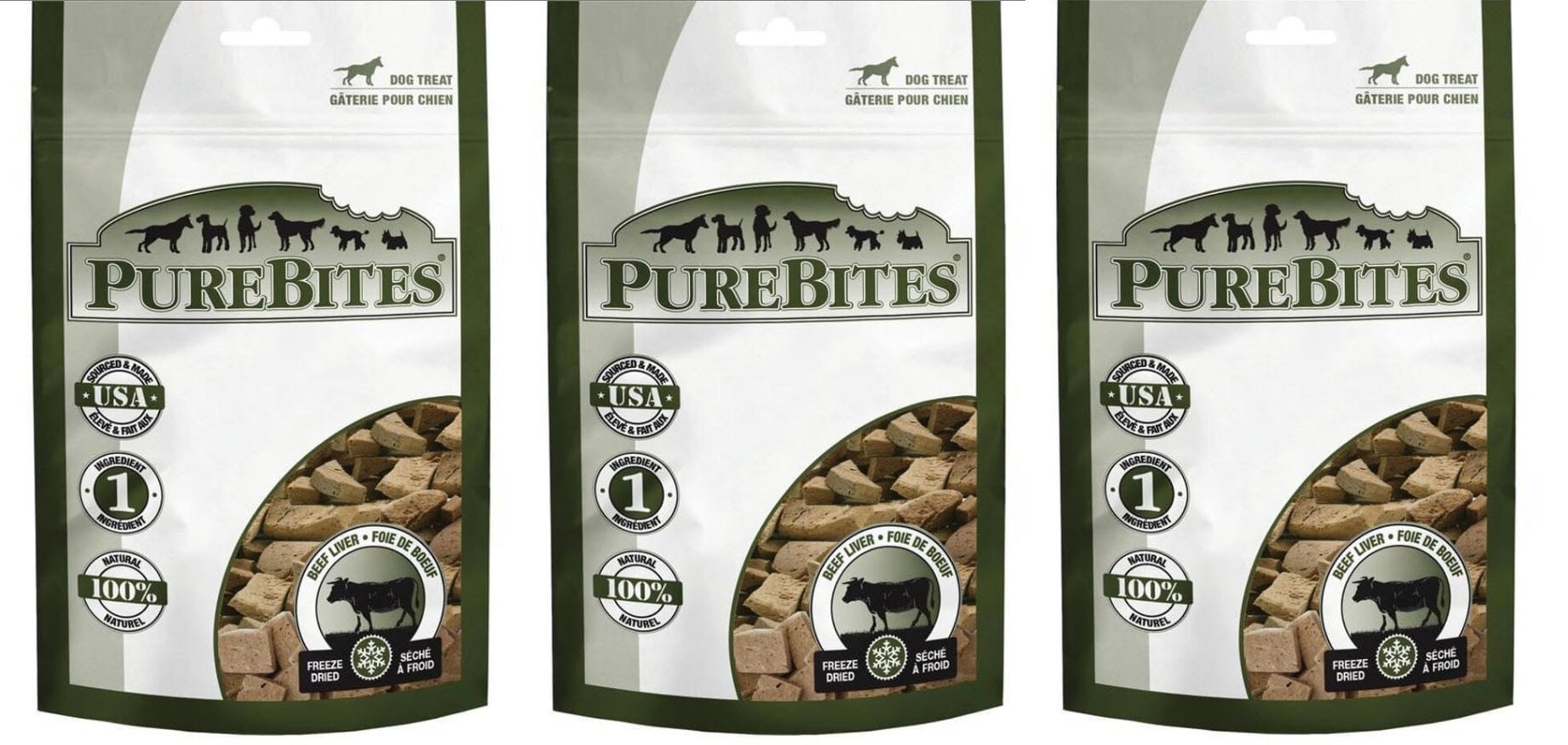 PureBites Beef Liver Freeze-Dried Dog Treats – protein-rich snack for dogs.