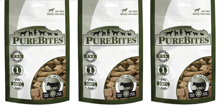 PureBites Beef Liver Freeze-Dried Dog Treats – protein-rich snack for dogs.