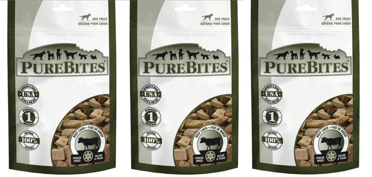 PureBites Beef Liver Freeze-Dried Dog Treats – protein-rich snack for dogs.