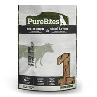 PureBites Beef Liver Freeze-Dried Treats bag front, high-protein snack