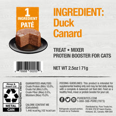 PureBites duck pate texture closeup, smooth paté cats love for easy serving.