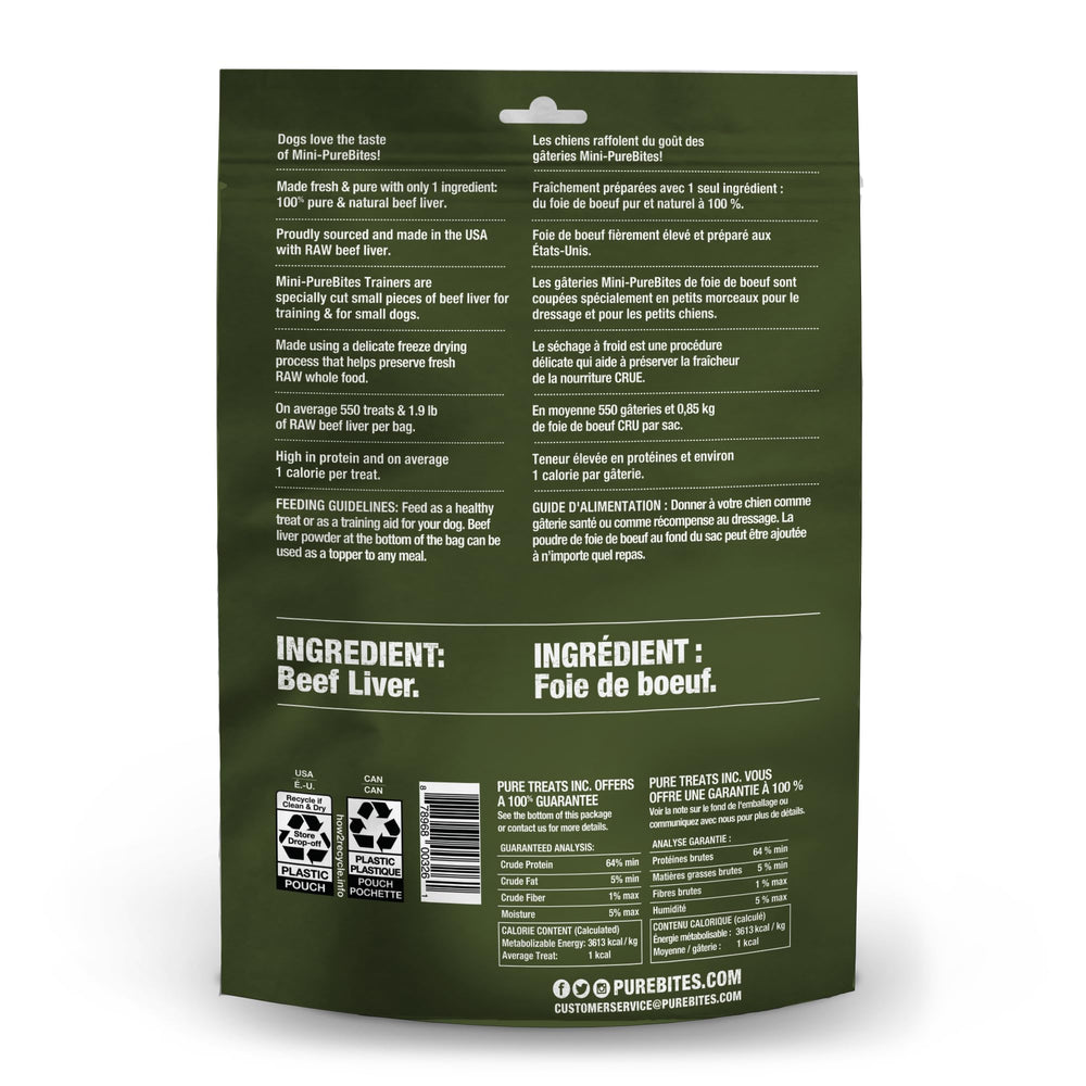 PureBites Mini Beef Liver tiny pieces ideal for training sessions and toppers