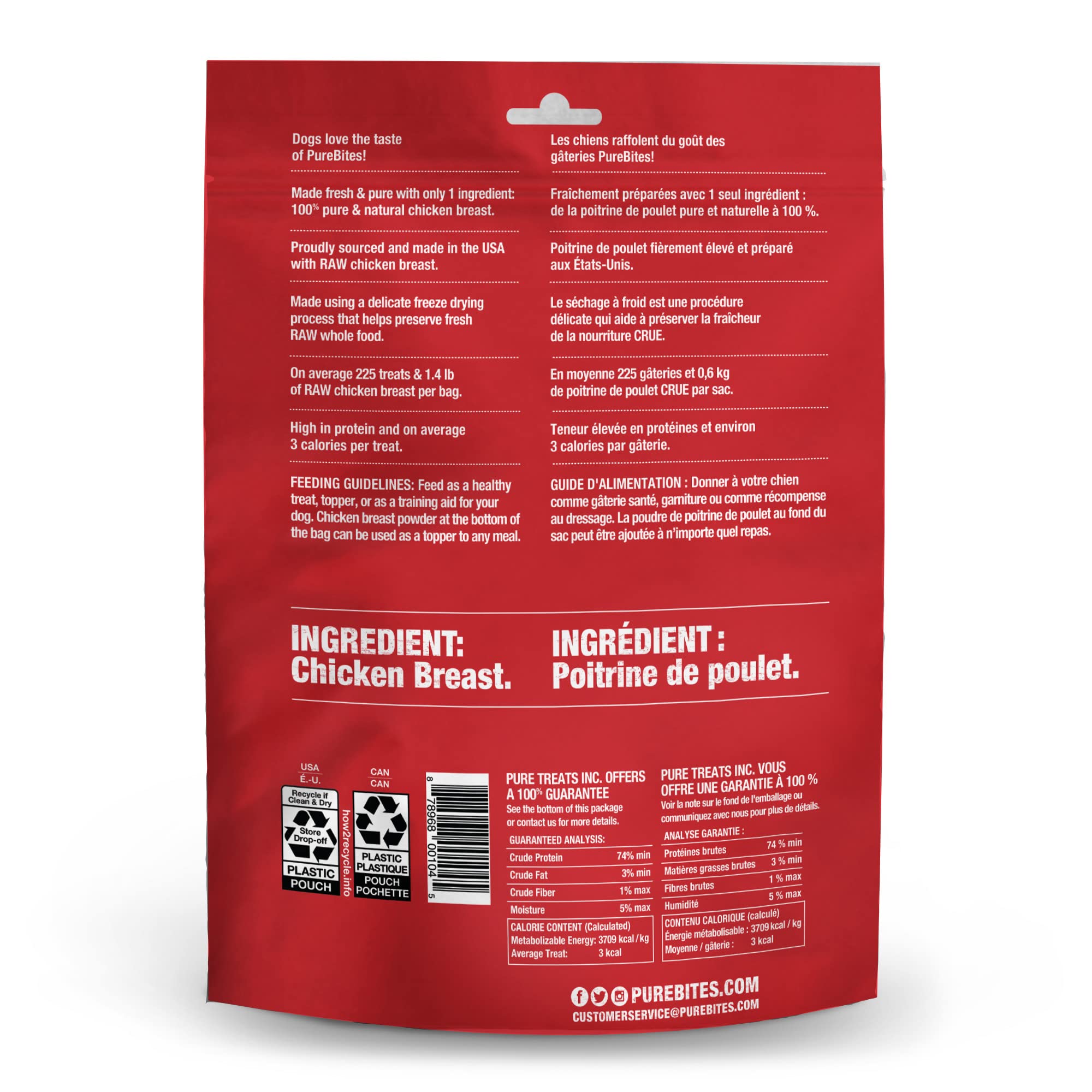 USA-made PureBites packaging highlights local sourcing and quality