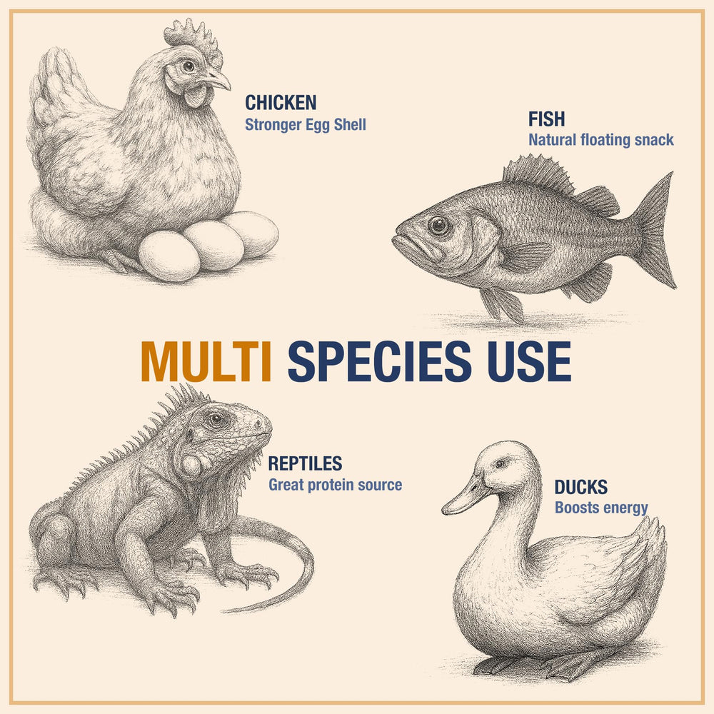 PureGrubs multi-species treat shown with different pets and birds.