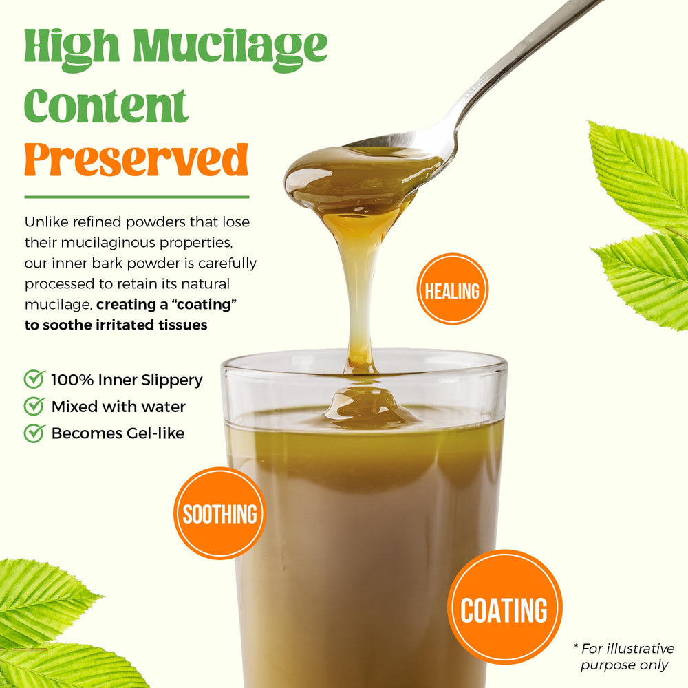 PureRootss slippery elm aids throat comfort when mixed with warm beverages